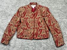 VTG Doncaster Blazer Size 8 Tapestry Paisley Damask Jacket Granny Wool Blend USA