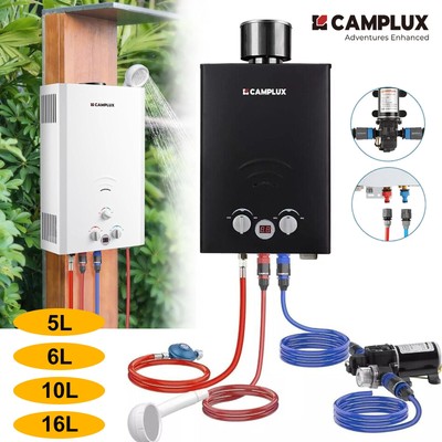 5/10/16L Tankless GasDurchlauferhitzer Warmwasserboiler Campingdusche 37/50mbar