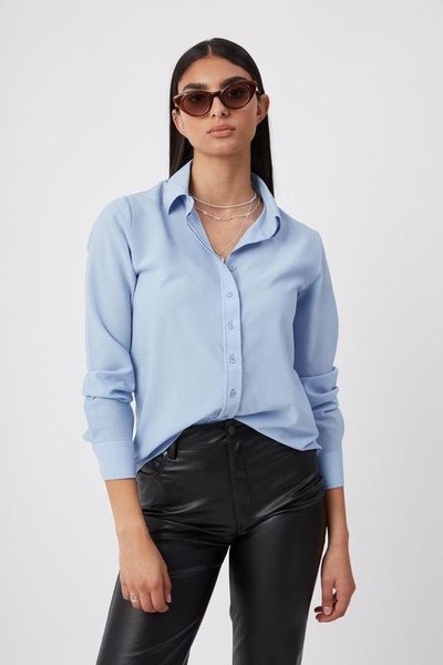 Women Navyboot Shirt Blue Cotton S