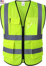 Mesh Safety Vest High Visibility Reflective Vest with Pocke