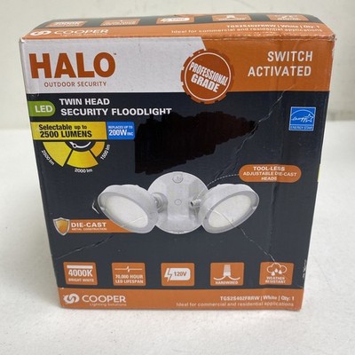 Halo Twin Head LED Floodlight outdoor security  TGS2S402FRRW white