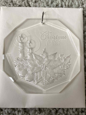 Thayer Christmas Ornament Holiday Candle Crystal Acrylic with box 1983