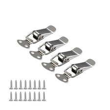 Latch, Stainless Steel Spring Loaded Toggle Latch, Silver Catch Hasp Clamp Cl...