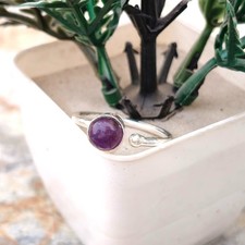 Amethyst Gemstone 925 Sterling Silver Ring Statement Women Jewelry Gift AB-45