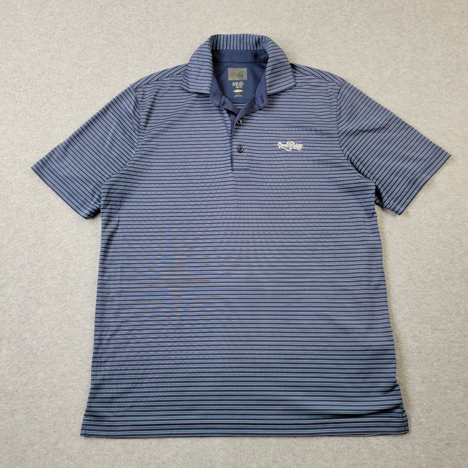 Greg Norman ML75 Polo Mens Small PlayDry Striped Quail Ridge