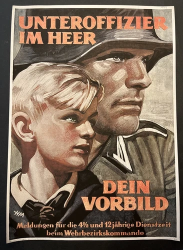 Young Boy Becomes Officer Jugend Third Reich German Military War Poster WW2 WWII