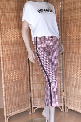 cop.copine Hose, Gr. 38 + Gr. 42 frz., schwarz - weiß - rot kariert