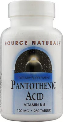 2 X Source Naturals Pantothenic Acid Vitamin B-5 -- 100 mg - 250 Tablets