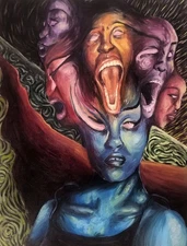 Original 18x24" Acrylic Painting on Canvas "Closed Book" Artist Signed