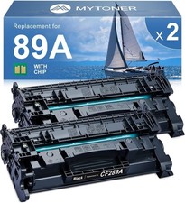2 Pack 89X CF289X Black Toner Cartridges With Chip For HP LaserJet M507 M528