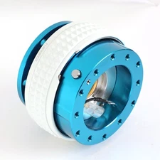 NRG Aluminum Steering Wheel Quick Release 2.1 New Blue Body/Glow In Dark Ring