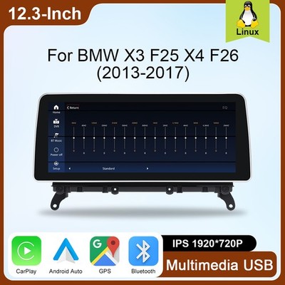 12.3 Zoll Linux Apple CarPlay Autoradio GPS BT Für BMW X3 F25 X4 F26 CIC NBT LHD