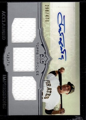 2011 Topps Marquee Acclaimed Impressions Triple Relic Auto Jose Tabata #AIT-6