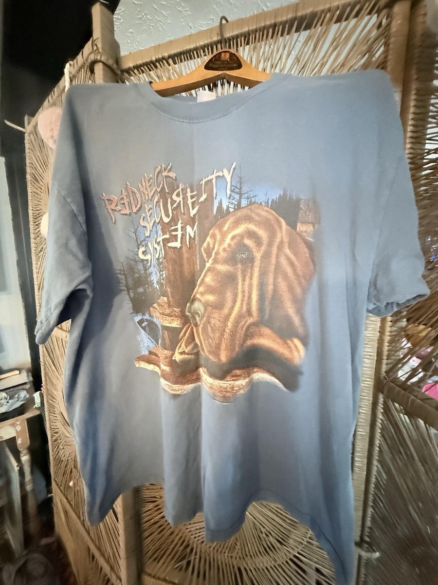 Vintage Redneck Security System Hound Dog On Porch Tee Xl View 2