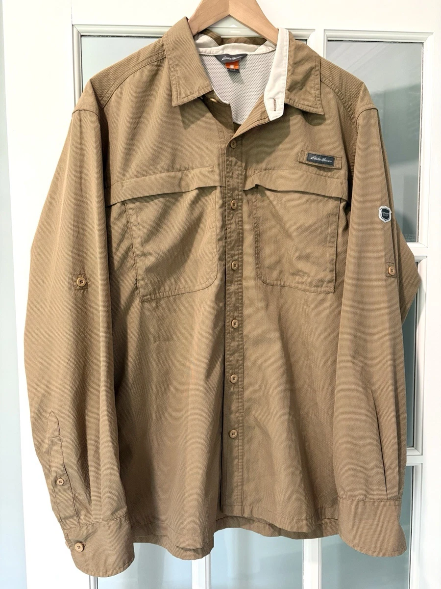 Chemise De Pêche/Randonnée Eddie Bauer Homme - Manches Longues, Séchage Rapide, Taille L Grande