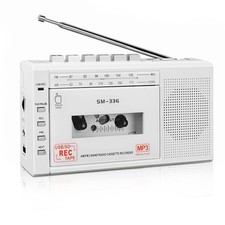 Small Cassette Player Recorder, Cassette to Digital Converter via USB or Micr...