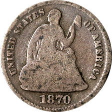 1870-P Seated Liberty Half Dime