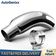 Diesel Exhaust Chrome Turndown Elbow Tip 5 Inch Inlet To 6 Outlet 23 Long Diesel Exhaust Chrome Turndown Elbow Tip 5 Inch Inlet To 6 Outlet 23 Long