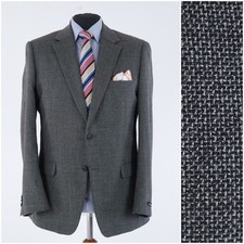 Mens Blazer 44R UK Size C.COMBERTI Check Grey Wool Sport Coat Jacket