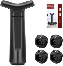 Wine Stopper, Wine Saver Vacuum Pump with 4 Reusable Stoppers, Wine Bottle