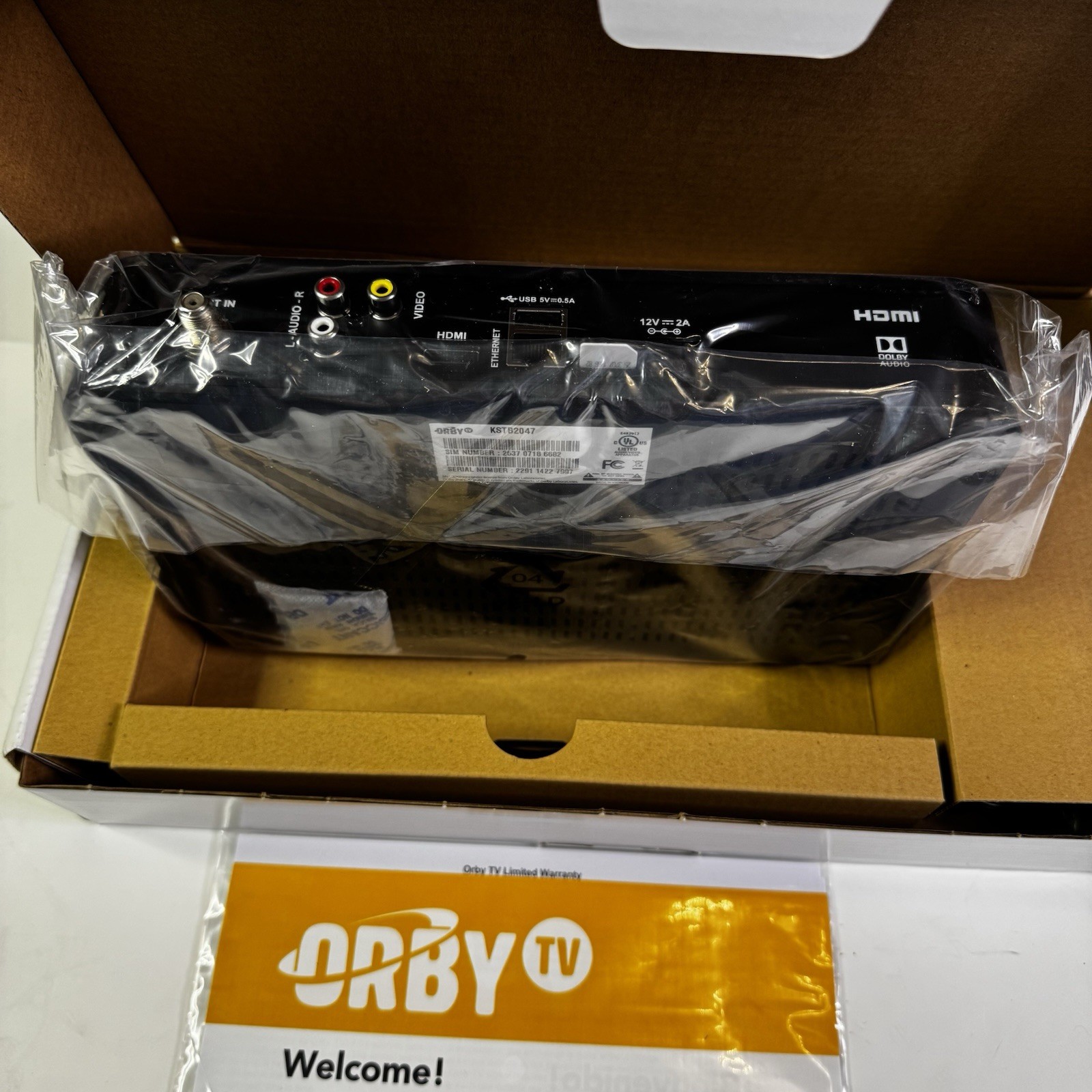 Orby TV Satellite DVR Box |New Open Box| HDMI| BLACK