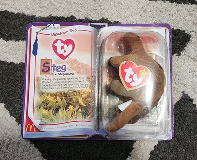 1999 Mcdonalds Ty Dinosaur Steg The Stegosaurus - Print Error. See Description.