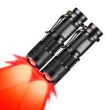 2 Pack Red Light Flashlight Red LDE Red Flashlight Night Vision Torch for Ast...