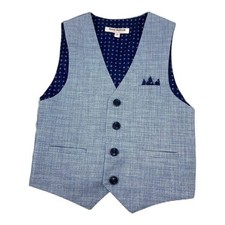 Isaac Mizrahi Blue Button Front Vest Size 5 NWOT