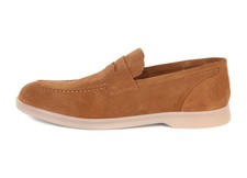 BRUNO MAGLI M LOAFERS cognac calfskin suede Italy luxury eu 42 usa 9