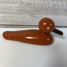 Mallard Duck Fabric Lint Brush  Shoe Horn 6  Vintage Orange Plastic