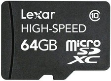 New Lexar 64GB microSDXC Mobile Flash Card Class 10 Sealed Retail Package