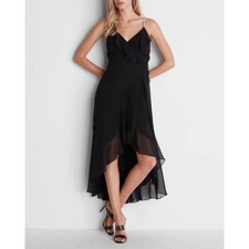 Express Ruffle Wrap Hi-Lo Embellished Strap Maxi Dress XXS