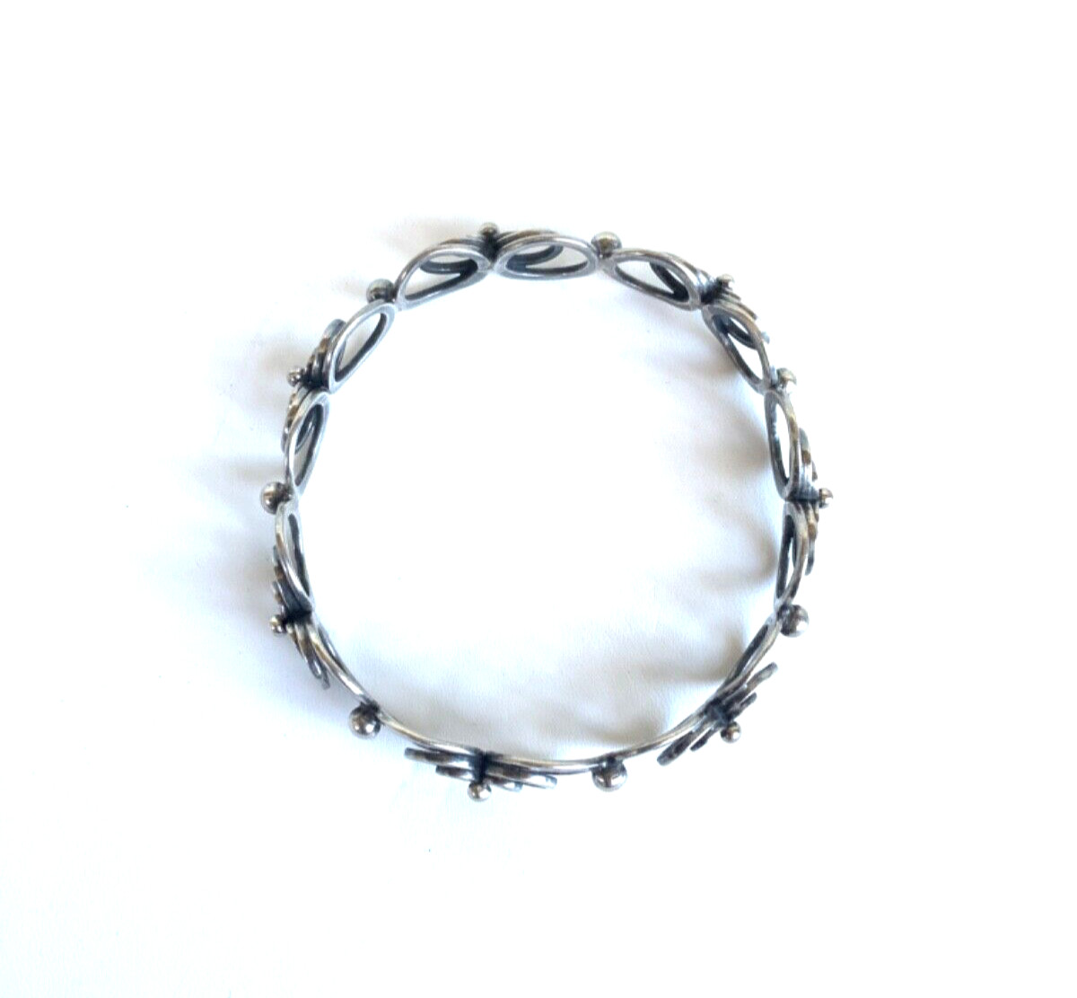 Swirl Circle Pattern Design Bangle Bracelet 7.5 i… - image 2