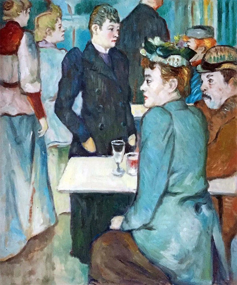 portrait femmes tableau peinture huile sur toile / Corner in the Moulin de la Ga - Photo 1/1