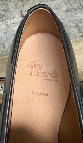 Mocassini/Scarpe Allen Edmonds GRAYSON Uomo 11.5 C Nero Made in USA NUOVI SENZA SCATOLA - Foto 6 di 7