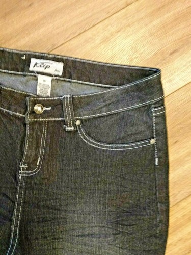 Klip jeans dark blue stretch denim rhinestones stitching size 16 NWOT - Picture 7 of 9