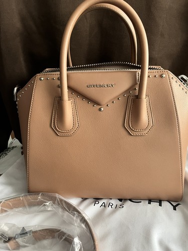 givenchy Antigona tote shoulder Handbag Stud Detailing nude beige  genuine small