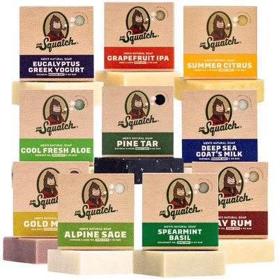 Men's Bar Soap Gift Set (10 Bars) - Pine Tar Soap, Bay Rum Soap, Grapefruit I...