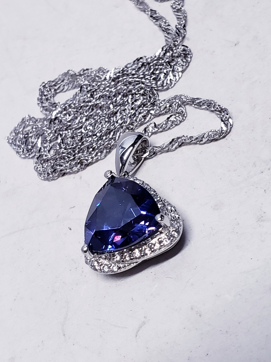 Cubic Zirconia Jtv Heart Necklace JTV Blue And White Cubic