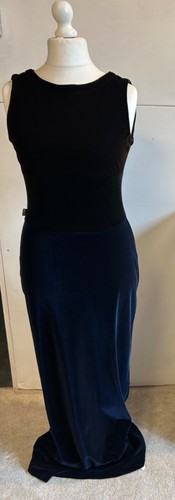 MOSCHINO Ladies Dress Blue Brown Velvet stretch Maxi sleeveless UK Size 12 - 第 1/9 張圖片