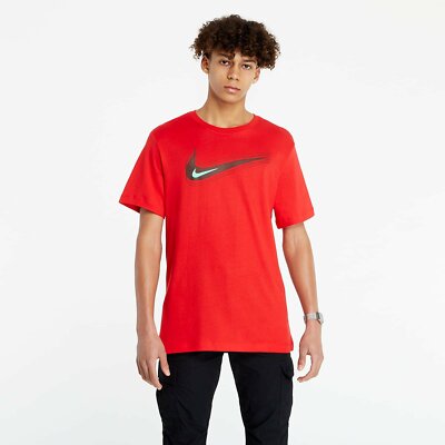 Mens Nike Sportswear Tee Swoosh DB6470 657 Red/Brown Size M_L_XL UK