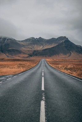 Empty Highway Road Under Cloudy Sky Art Wall Decor - POSTER