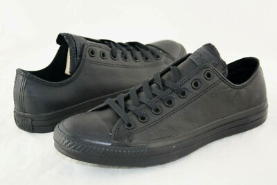 CONVERSE ALL STAR CHUCK TAYLOR OX 135253C ALL BLACK LEATHER UNISEX