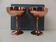 Absolut Elyx Martini Gin Copper Wheat Motif Coupe Goblet Lot of 2 