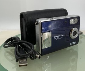 Praktica DC Slim 315 3.1MP Compact Digital Camera BLUE+COVER+WIRE TESTED - 869