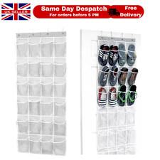 24 Pair PVC Pocket Over Door Hanging Shoe Rack Shelf Organiser Storage Stand