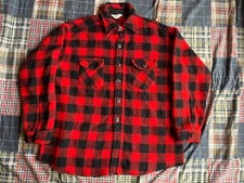 Vintage Distressed Frostproof Wool Blend Buffalo Plaid Flannel Men  s Sz 17