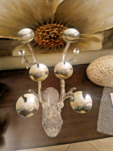 Department Dept 56 Glass Bubbled Reindeer Votive Holder 6 Candle 18.5" - Picture 18 of 24