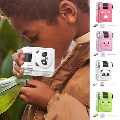1x Mini Pocket Microscope Kit 80X Handheld Microscope with LED Light for Kids