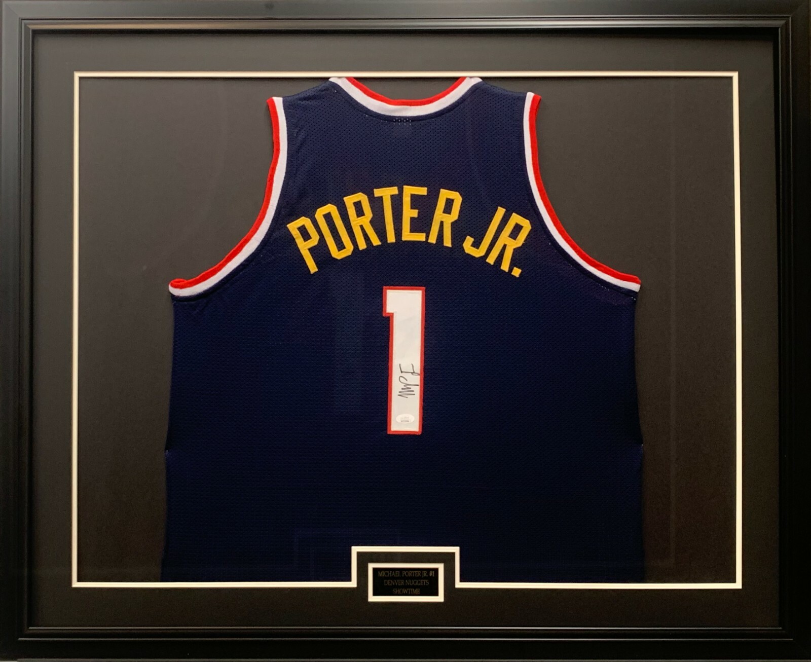 Michael Porter Jr Autographed Signed Denver Nuggets framed custom jersey NBA JSA COA 